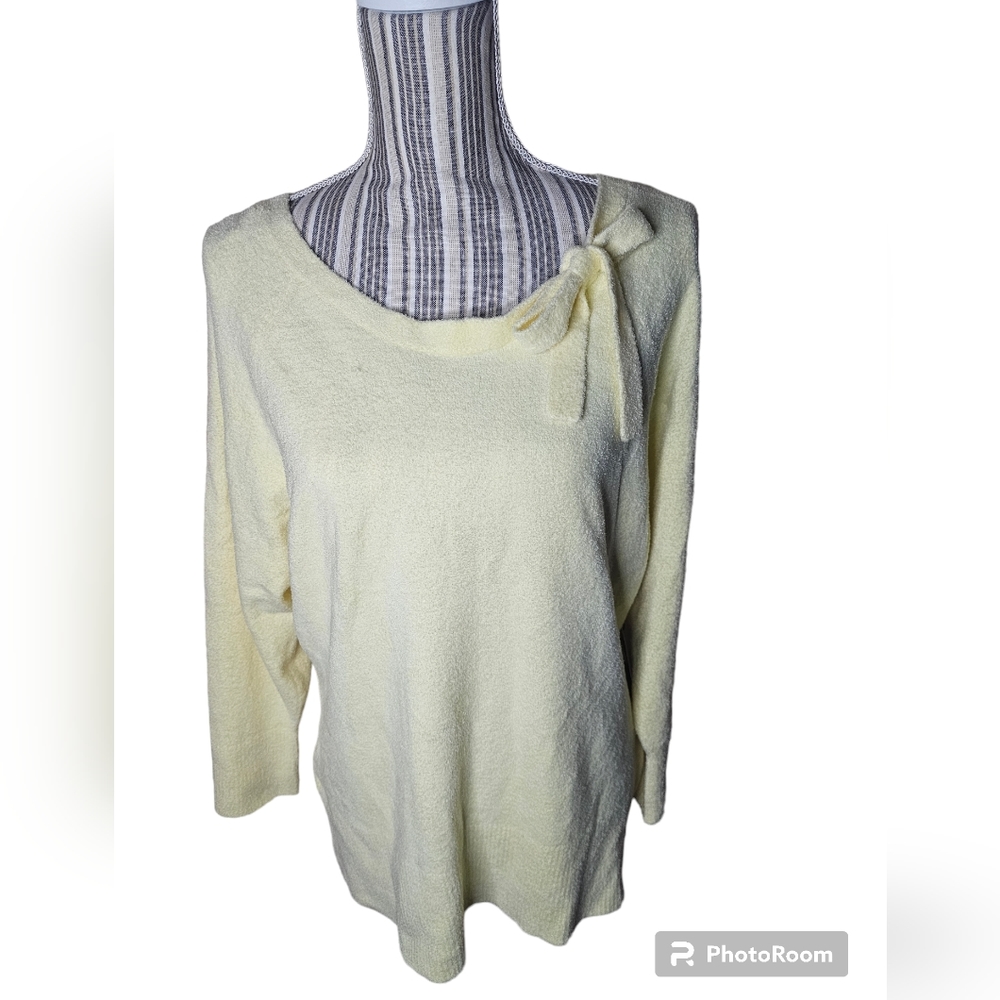 Lilystanhope women's yellow long-sleeved scoop neck sweater size 2X